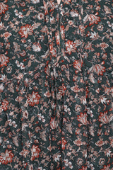 Jinny Long Sleeve Mini Dress - Dark Green/Multi