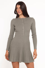Darlina Long Sleeve Mini Dress - Olive