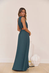 Summer Seduction One Shoulder Maxi Dress Teal
