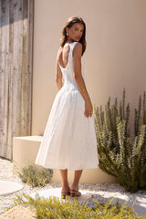 Romance Stitched Maxi Dress White