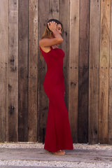 Spring In The Clouds Maxi Dress Burgundy
