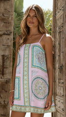 Sayla Mini Dress - Pink/Green