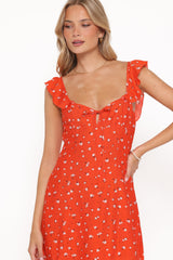 Lacey Mini Dress - Red Floral