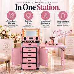 Rolling Manicure Table Makeup Station!