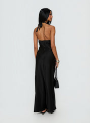 Rosario Halter Sheer Maxi Dress Black