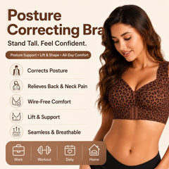 🔥LAST DAY 57% OFF - 🖤Front Closure Posture Corrector Wireless Support Bra