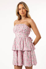 Kingsley Mini Ruffle Dress - Pink Purple