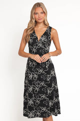 Loven Midi Dress - Black/White