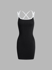 Back Cross Bodycon Short Dress