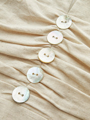 Cotton & Linen Ruched Button Detail Mini Dress