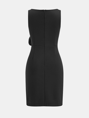 Bow-Accented Sleeveless Sheath Dress
