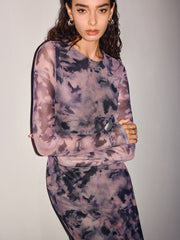 Tie-Dye Sheer Maxi Dress