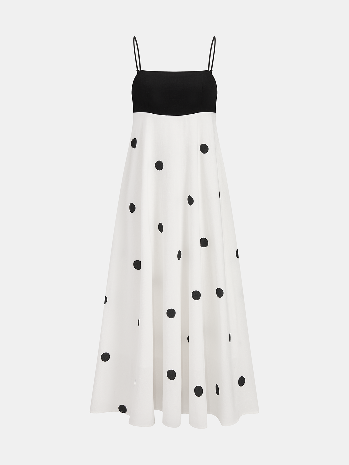 Polka Dot Color-Block Cami Dress