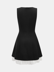 Contrast Hem Sleeveless Rhinestone Detail Dress