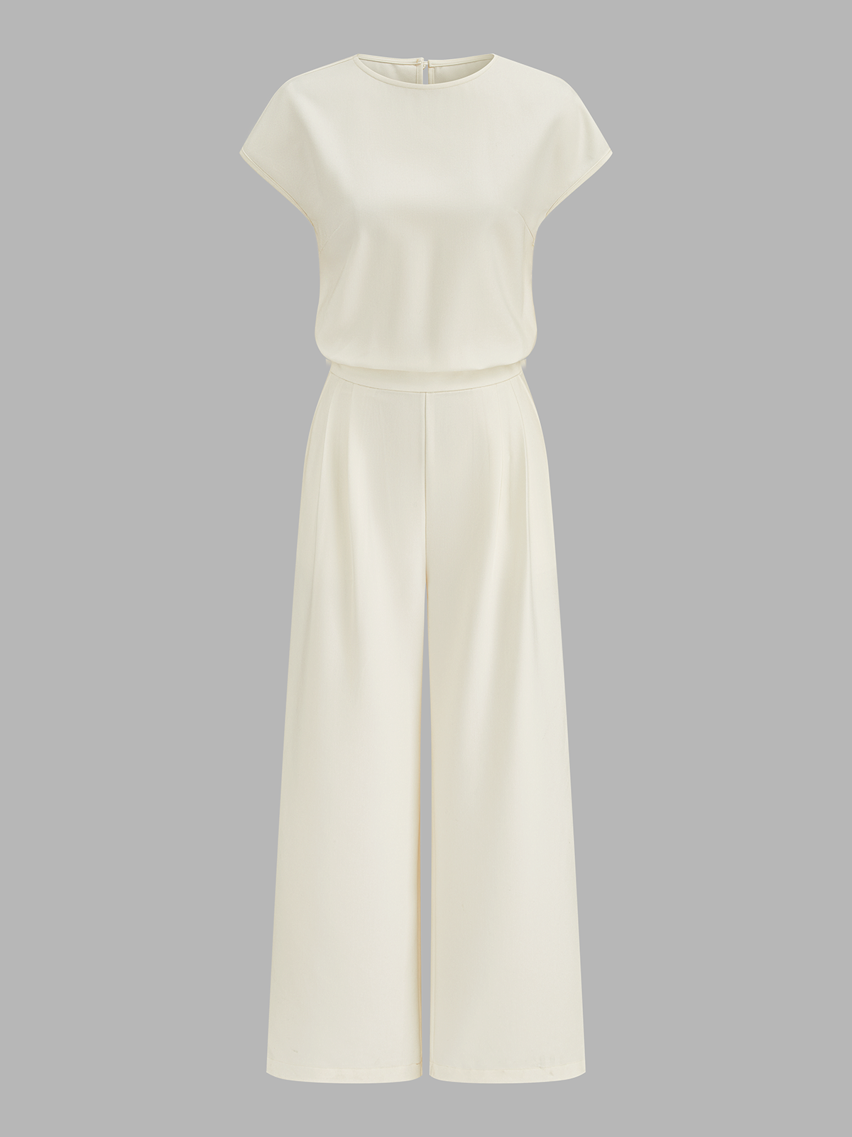 Cap Sleeve Open Back Wide Leg Jumpsuit