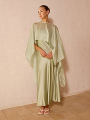 Sheer Capelet & Cami Dress Two-Piece Set
