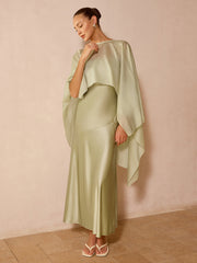 Sheer Capelet & Cami Dress Two-Piece Set