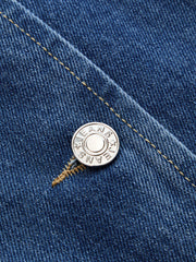 Button Front Sleeveless Denim Mini Dress