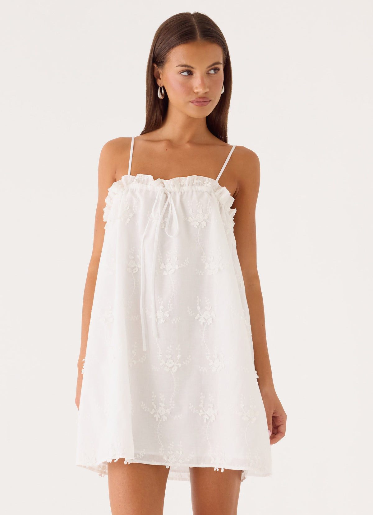 Mianna Cotton Mini Dress - White