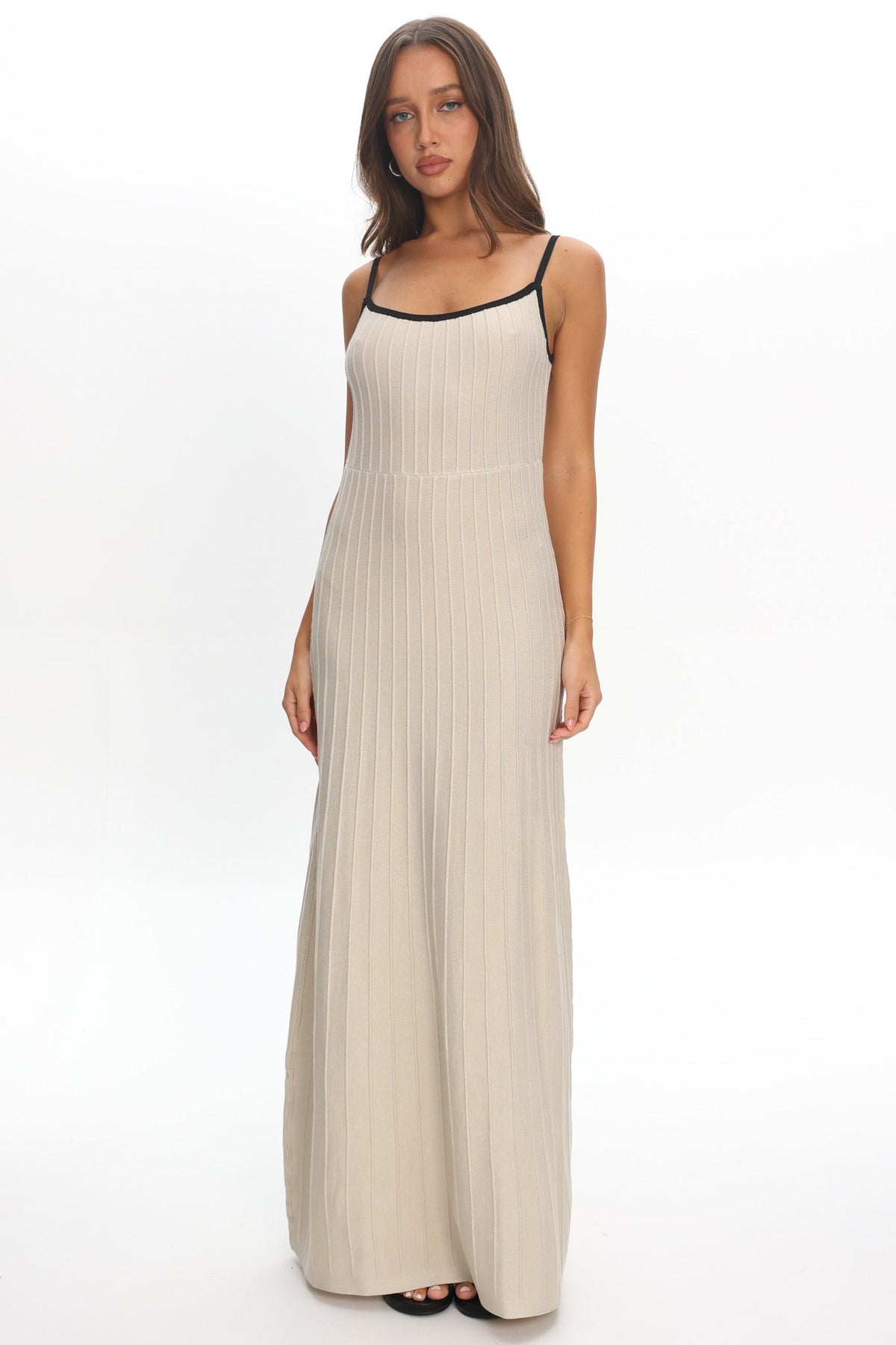 Interstellar Contrast Knit Maxi Dress Oat