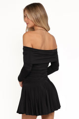 Messina Off Shoulder Mini Dress - Black