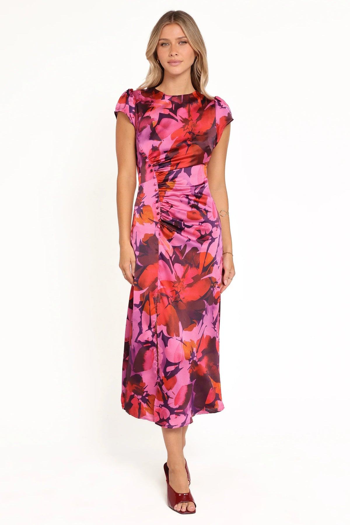 Lisbeth Midi Dress - Magenta Floral