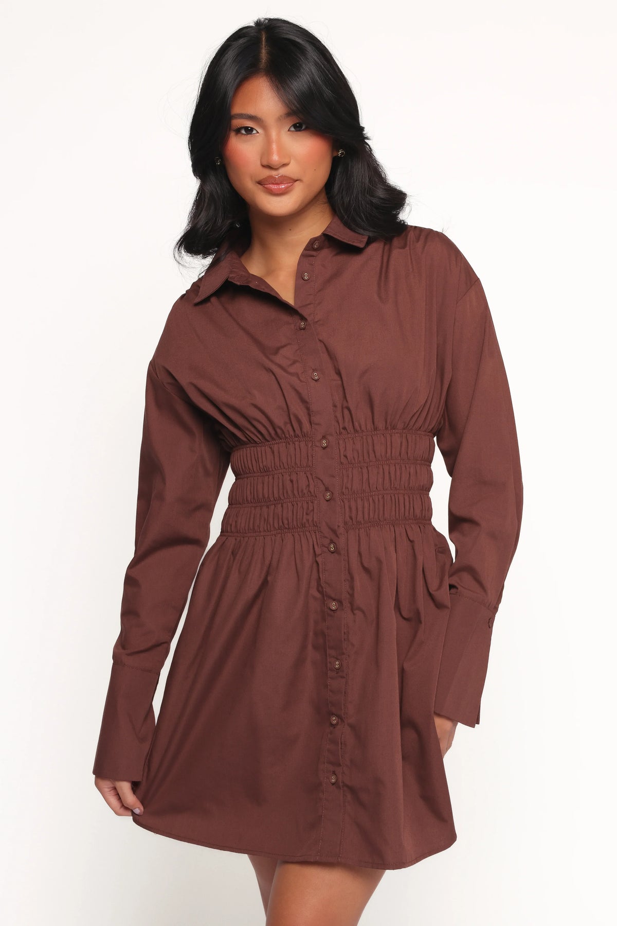 Wallace Mini Dress - Chocolate