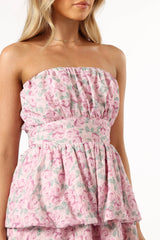 Kingsley Mini Ruffle Dress - Pink Purple