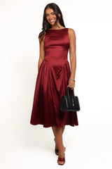 Katelyn Midi Dress - Burgundy